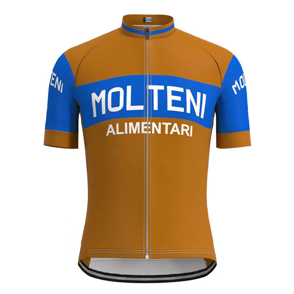 Molteni Brown Blue Vintage Short Sleeve Cycling Jersey Matching Set