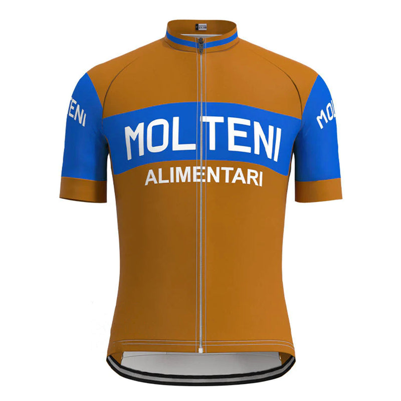 Molteni Brown Blue Vintage Short Sleeve Cycling Jersey Matching Set