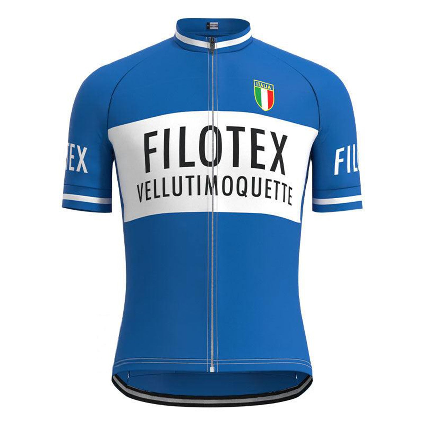 Filotex Blue Vintage Short Sleeve Cycling Jersey Top