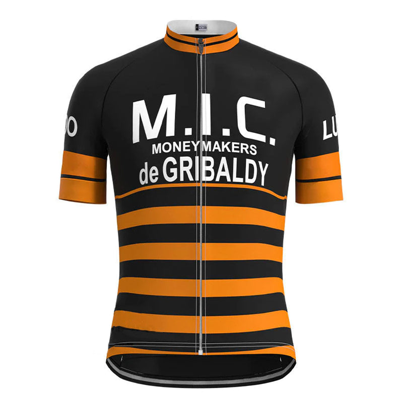 M.I.C Black Vintage Short Sleeve Cycling Jersey Matching Set