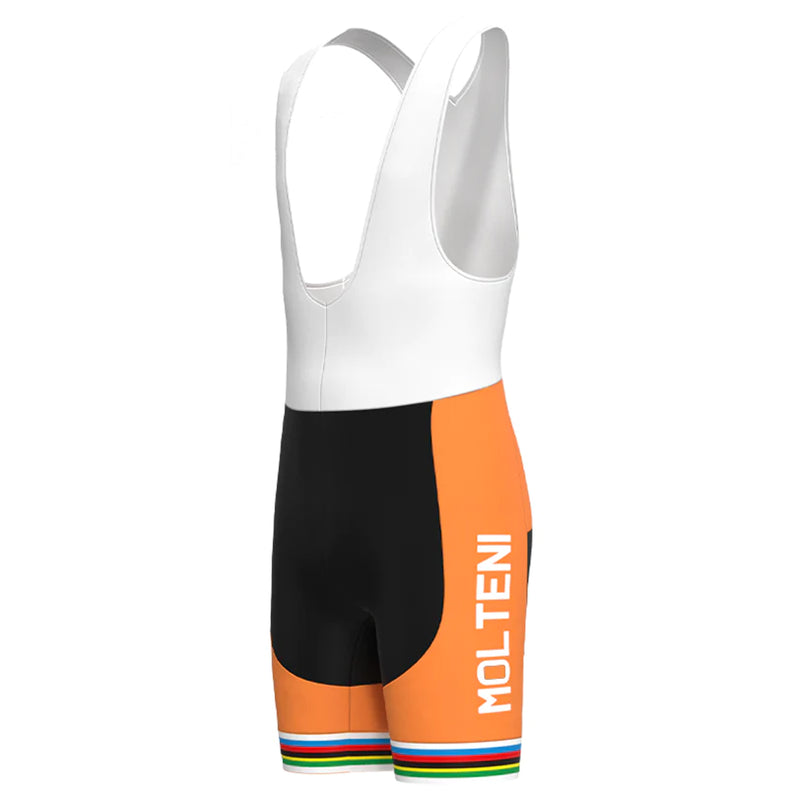 MOLTENI Orange Vintage Short Sleeve Cycling Jersey Matching Set