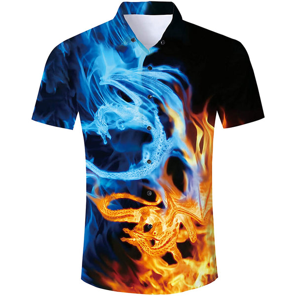 Ice & Fire Dragon Funny Hawaiian Shirt
