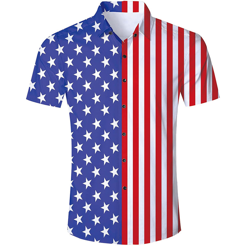 American Flag Funny Hawaiian Shirt