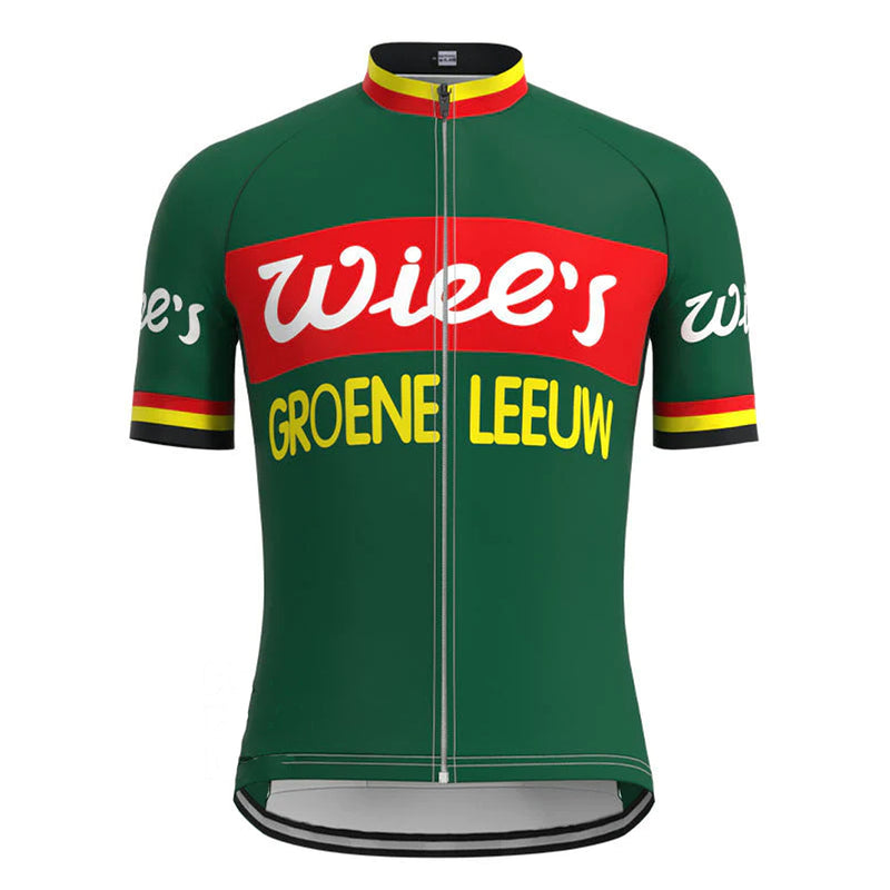 Wiee's Groene Leeuw Green Vintage Short Sleeve Cycling Jersey Matching Set