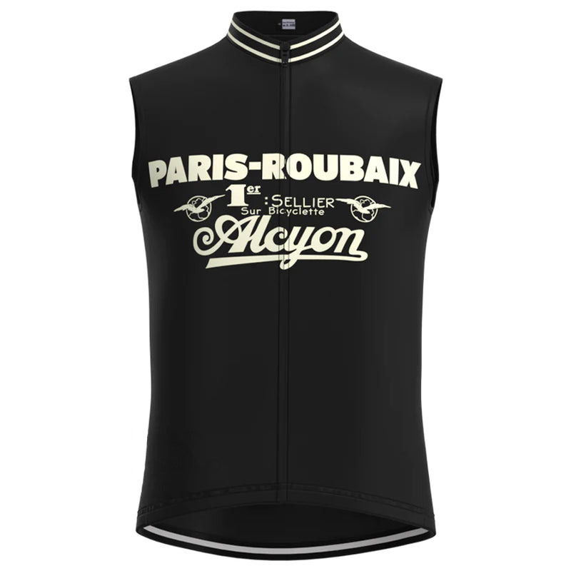Paris Roubaix Black Retro MTB Cycling Vest