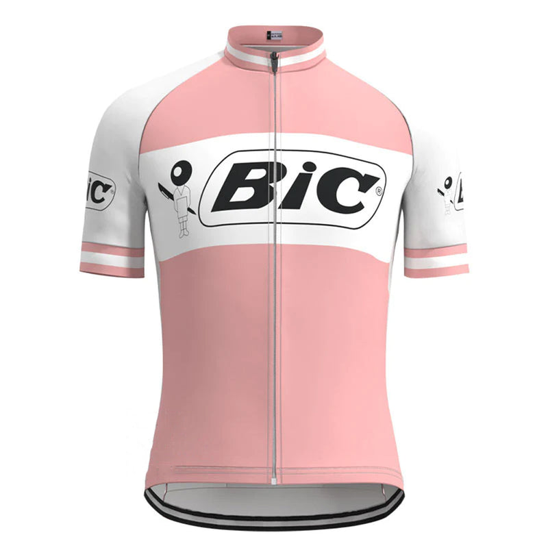 BIC Pink Vintage Short Sleeve Cycling Jersey Matching Set