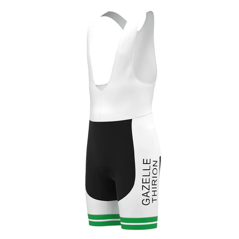 Frisol Green White Retro Cycling Bib Shorts