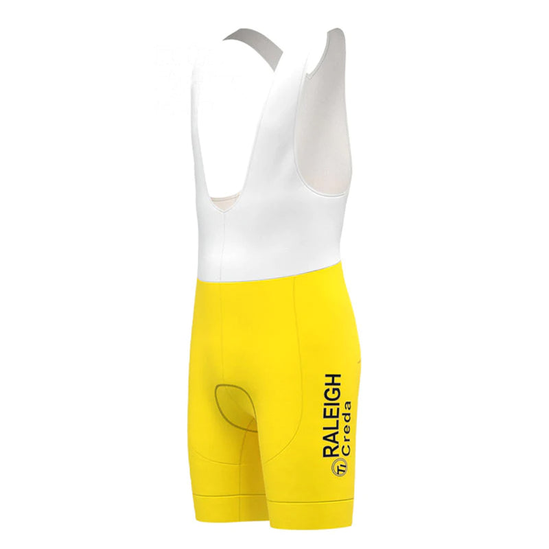 TI RALEIGH Yellow Vintage Short Sleeve Cycling Jersey Matching Set