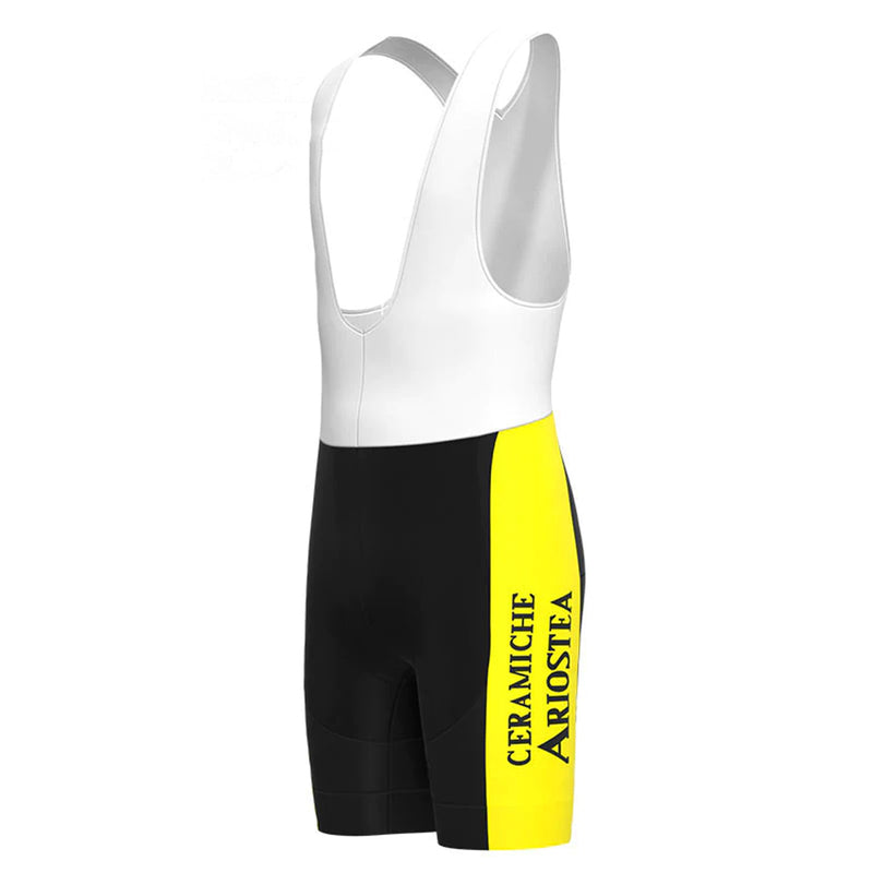 Ariostea Yellow Red Vintage Short Sleeve Cycling Jersey Matching Set