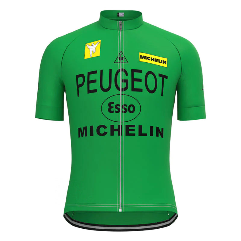 Peugeot Green Vintage Short Sleeve Cycling Jersey Matching Set