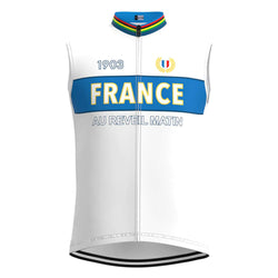 France Blue Retro MTB Cycling Vest