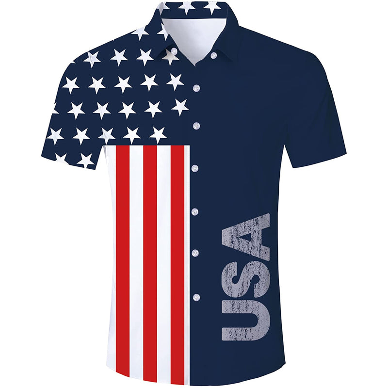 USA American Flag Funny Hawaiian Shirt