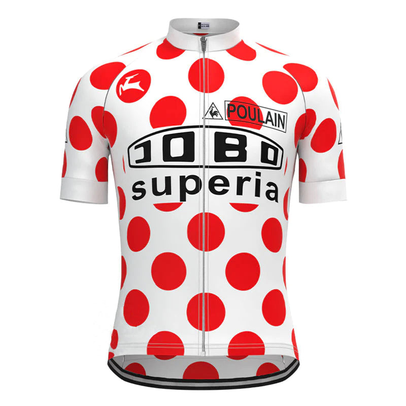 JOBO Red Vintage Short Sleeve Cycling Jersey Matching Set