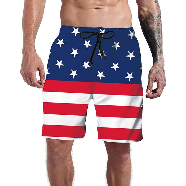 American Flag Funny Swim Trunks