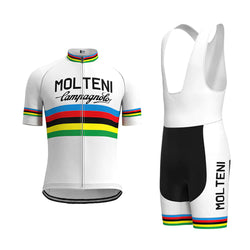 Molteni White Vintage Short Sleeve Cycling Jersey Matching Set