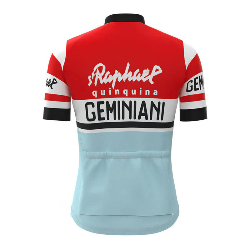 Saint Raphaël Geminiani Red Blue Vintage Short Sleeve Cycling Jersey Matching Set