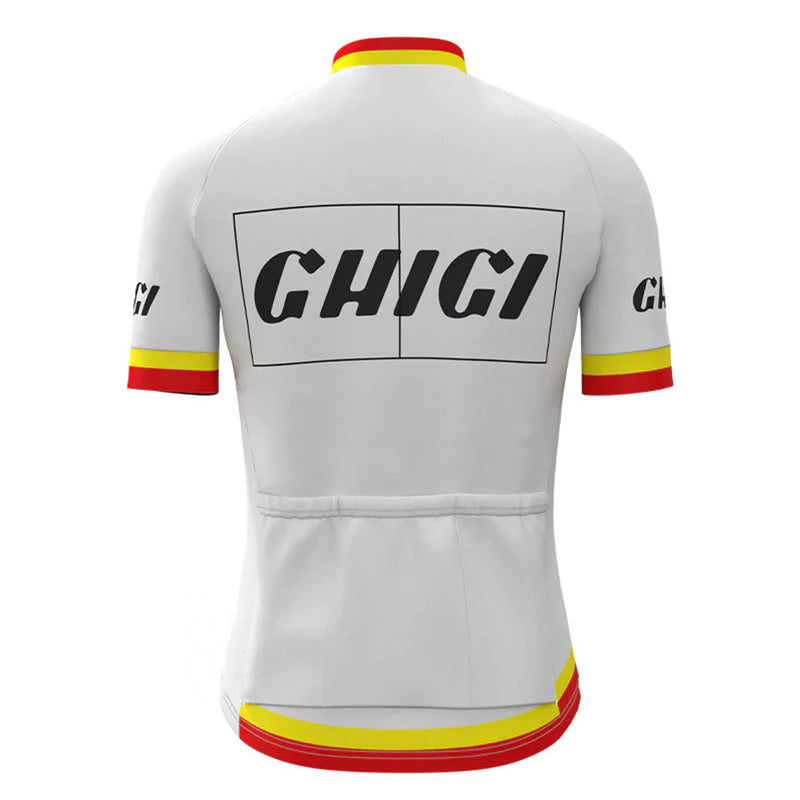 Ghigi White Vintage Short Sleeve Cycling Jersey Matching Set