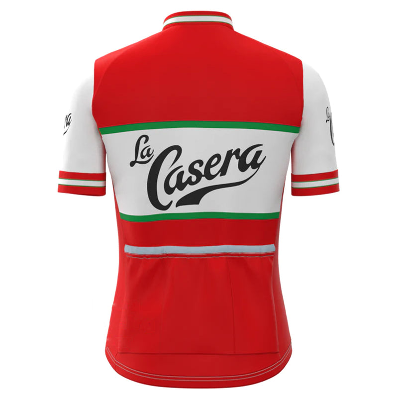 La Casera–Peña Bahamontes Red Vintage Short Sleeve Cycling Jersey Matching Set