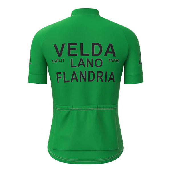 Flandria Velda Lano Green Short Sleeve Vintage Cycling Jersey Top