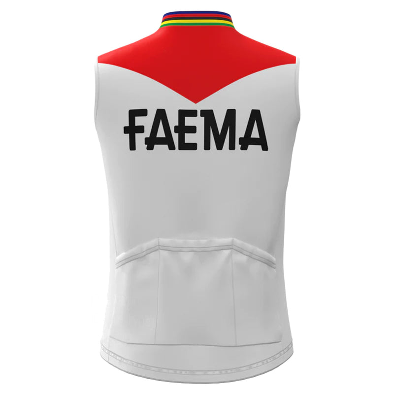 FAEMA Red White Retro MTB Cycling Vest