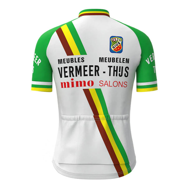 Vermeer Thijs Green Short Sleeve Vintage Cycling Jersey Top