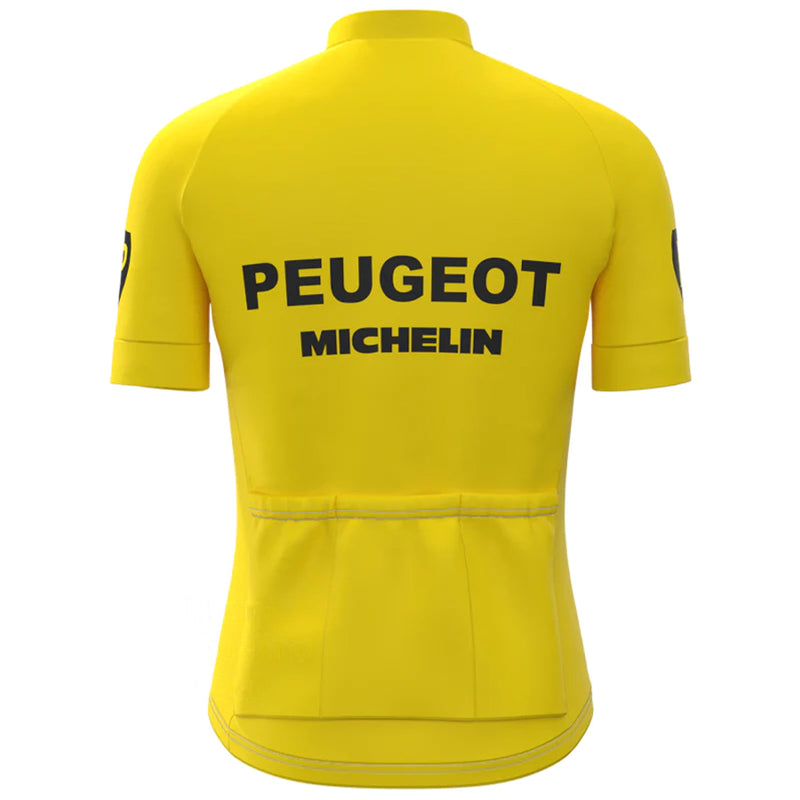 Peugeot Yellow Vintage Short Sleeve Cycling Jersey Matching Set