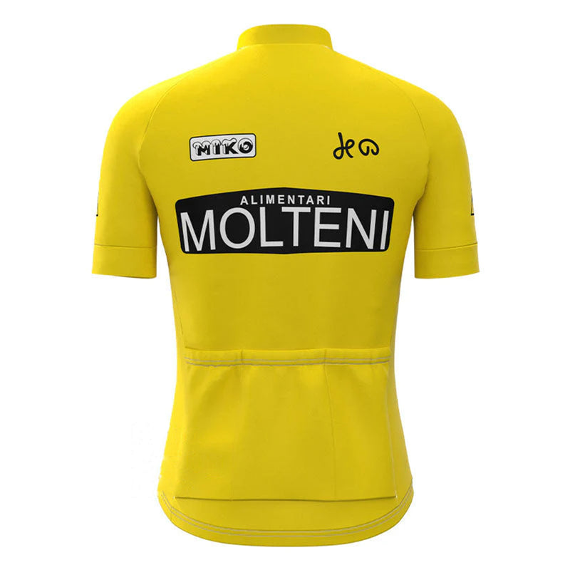 Molteni Yellow Vintage Short Sleeve Cycling Jersey Matching Set