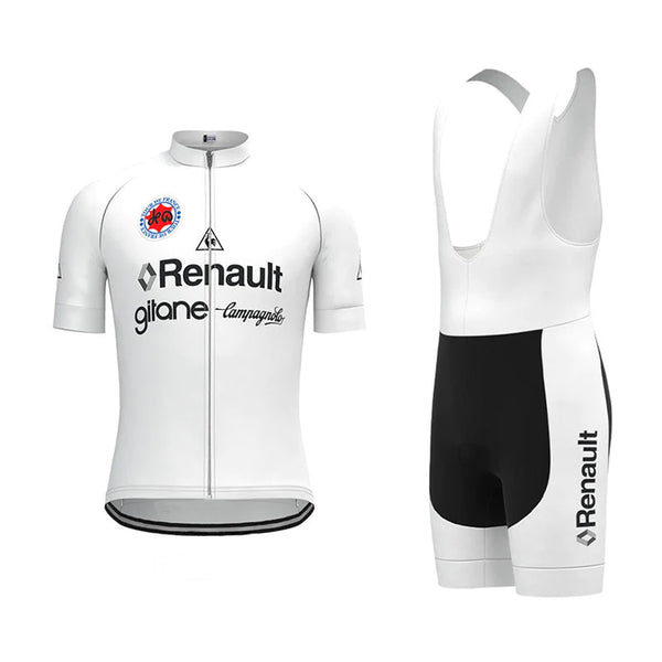 Renault Gitane White Vintage Short Sleeve Cycling Jersey Matching Set