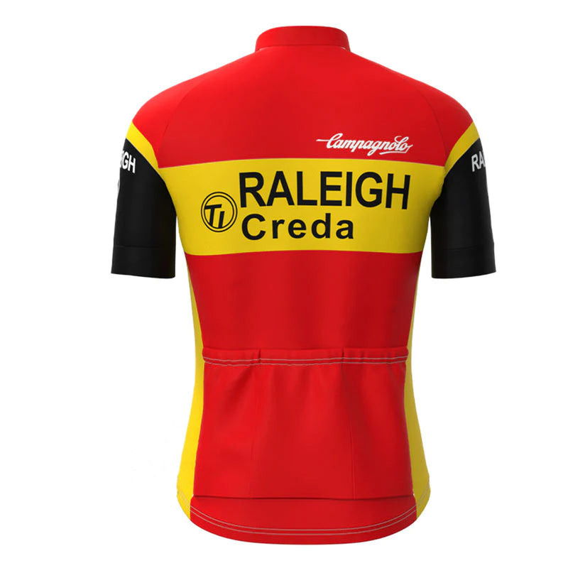 TI RALEIGH Red Vintage Short Sleeve Cycling Jersey Matching Set