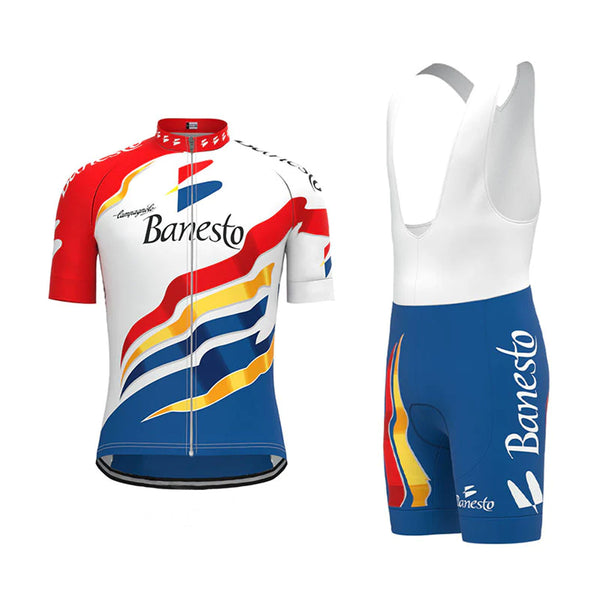 Banesto Colourful Vintage Short Sleeve Cycling Jersey Matching Set