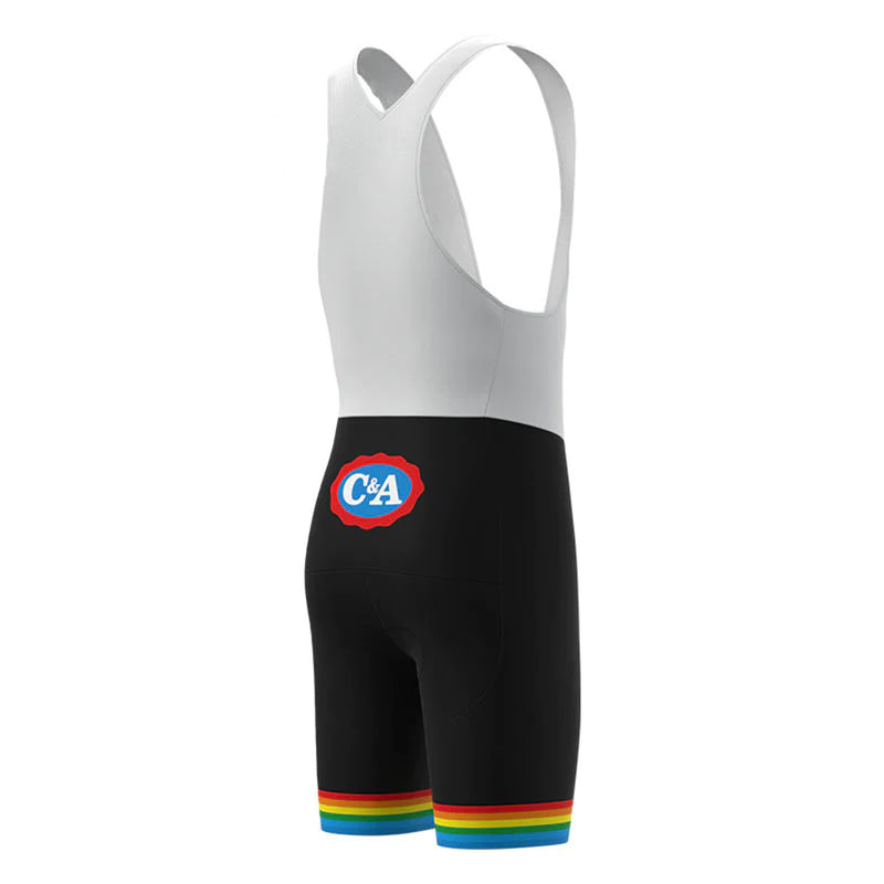 C&A Black Retro Cycling Bib Shorts