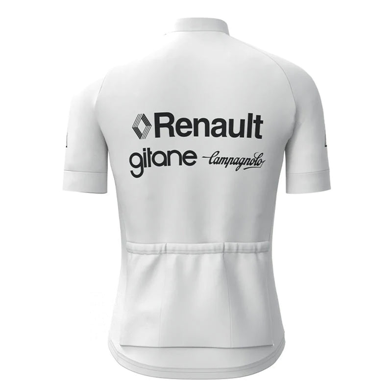 Renault Gitane White Vintage Short Sleeve Cycling Jersey Matching Set