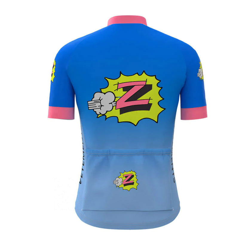 Z Vêtements Enfants Blue Vintage Short Sleeve Cycling Jersey Matching Set