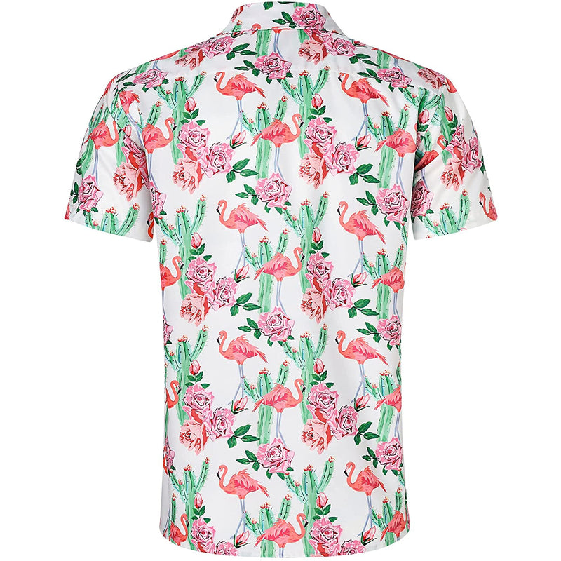 Cactus Rose Flamingo Funny Hawaiian Shirt