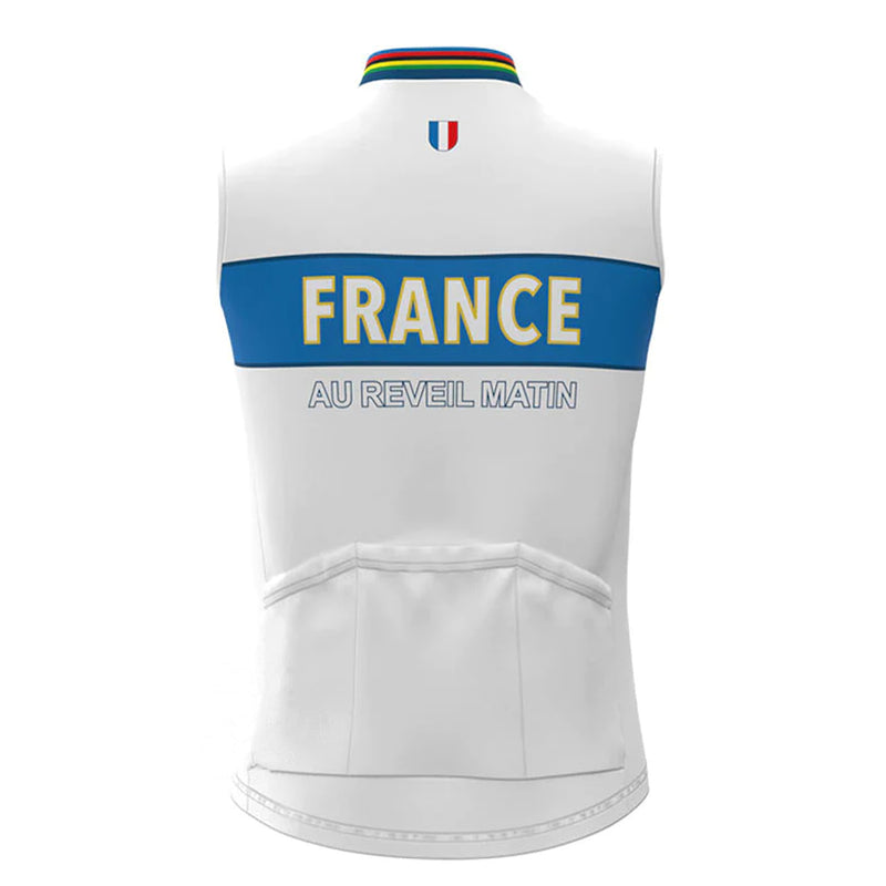 France Blue Retro MTB Cycling Vest
