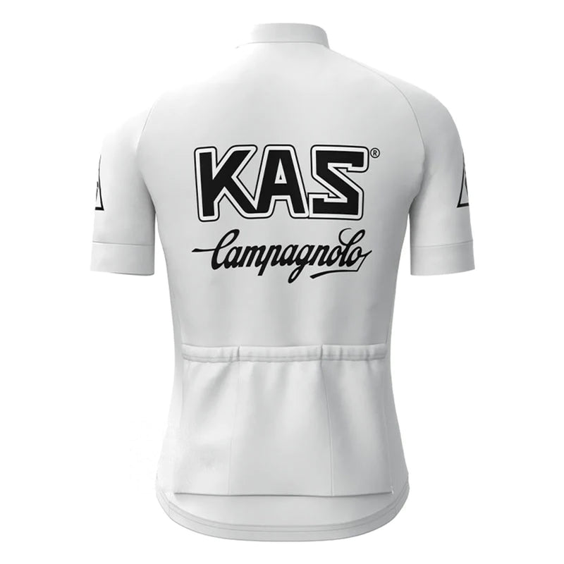 KAS White Vintage Short Sleeve Cycling Jersey Matching Set