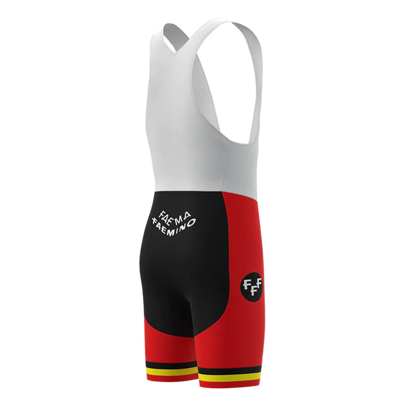 Faema Black Red Retro Cycling Bib Shorts