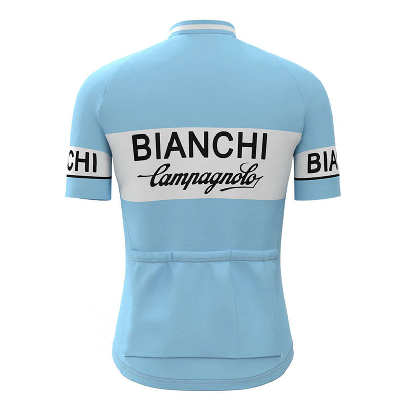 Bianchi Blue Vintage Short Sleeve Cycling Jersey Matching Set