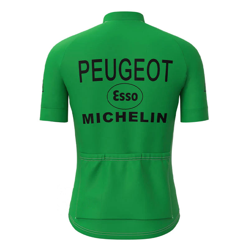 Peugeot Green Vintage Short Sleeve Cycling Jersey Matching Set