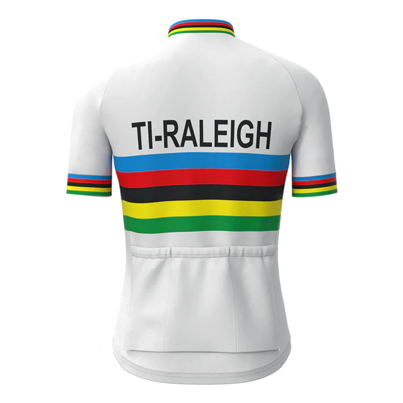 TI Raleigh White Vintage Short Sleeve Cycling Jersey Matching Set