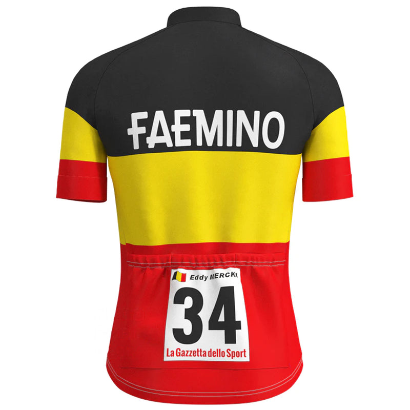 FAEMINO Vintage Short Sleeve Cycling Jersey Matching Set