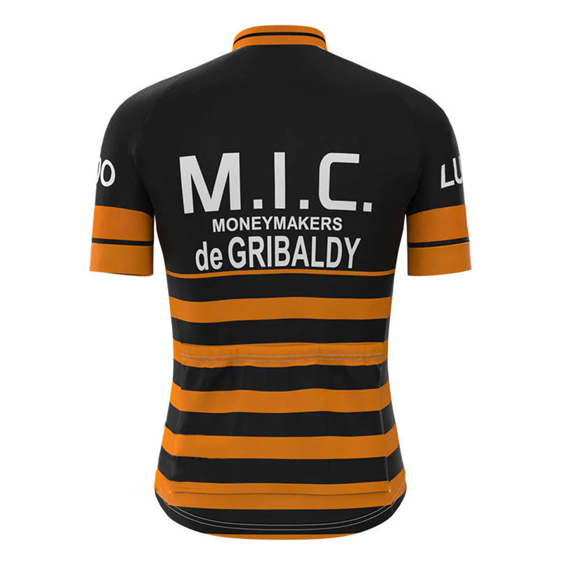 M.I.C Black Vintage Short Sleeve Cycling Jersey Matching Set