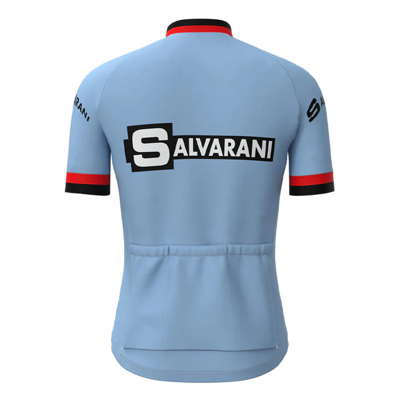 SALVARANI Blue Vintage Short Sleeve Cycling Jersey Matching Set