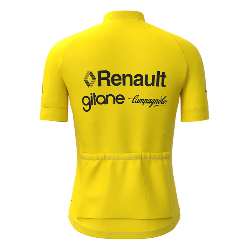 Renault gitane Yellow Vintage Short Sleeve Cycling Jersey Matching Set