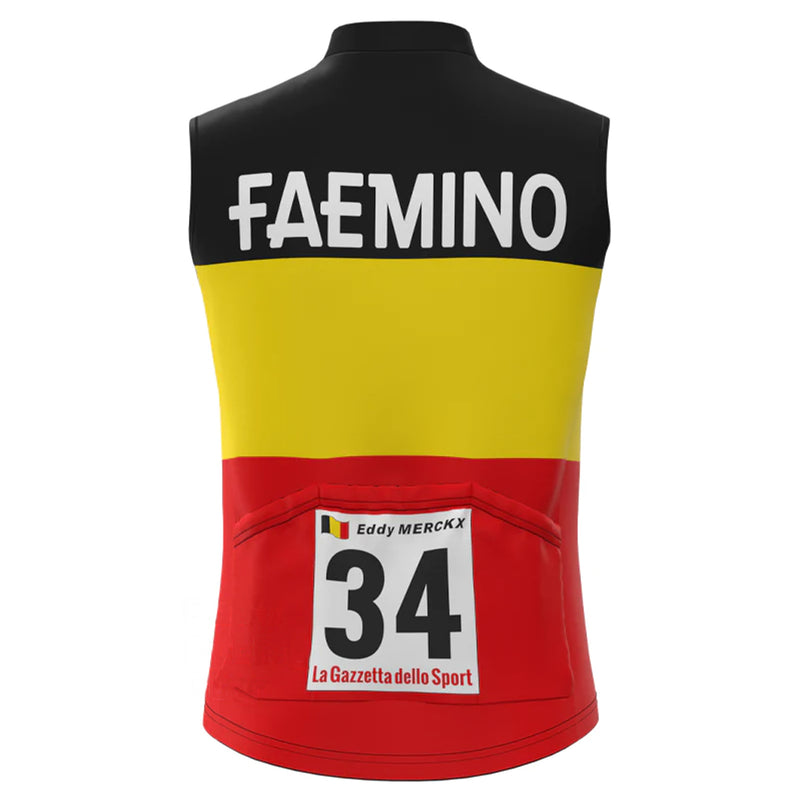 FAEMINO Black Yellow Red Retro MTB Cycling Vest