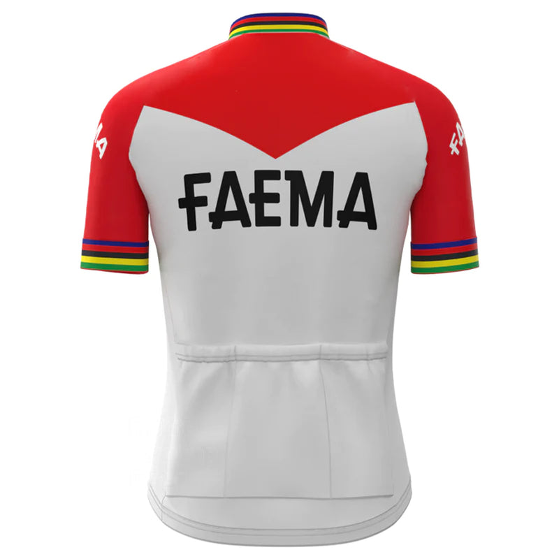 FAEMA Red White Vintage Short Sleeve Cycling Jersey Matching Set