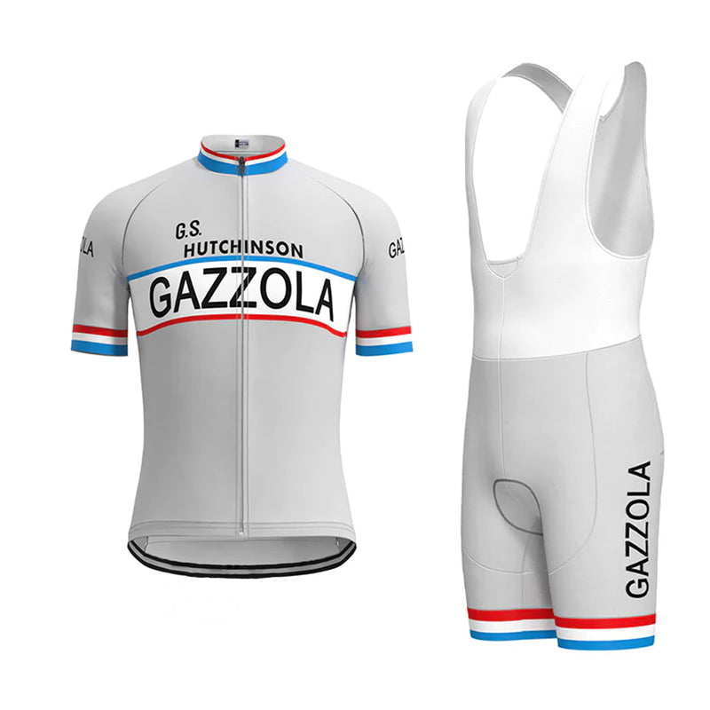 Gazzola Gray Vintage Short Sleeve Cycling Jersey Matching Set