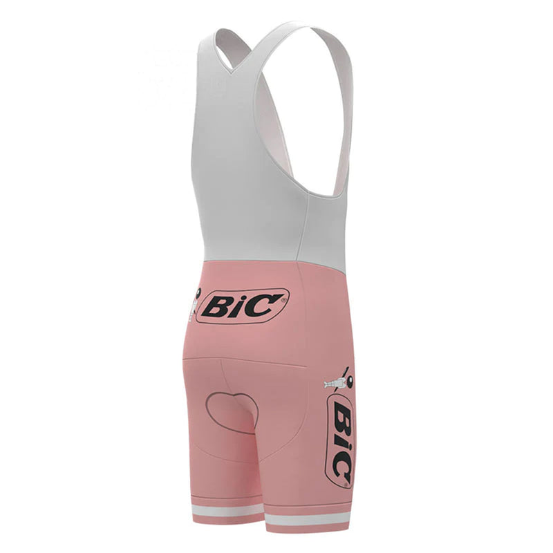 BIC Pink Vintage Short Sleeve Cycling Jersey Matching Set