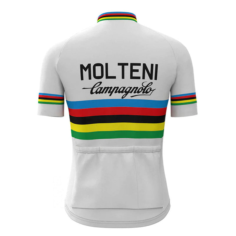 Molteni White Vintage Short Sleeve Cycling Jersey Matching Set