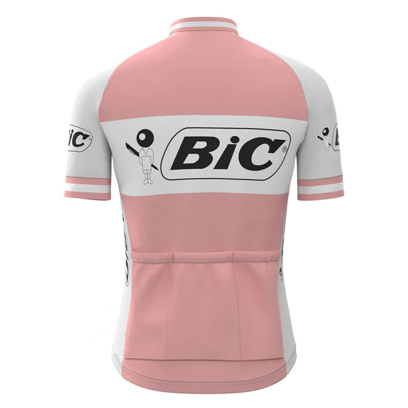 BIC Pink Vintage Short Sleeve Cycling Jersey Matching Set